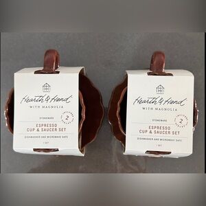 Hearth & Hand With Magnolia Fall Stoneware Espresso Cup & Saucer Bundle Set.